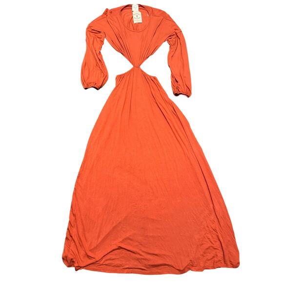 NWT Fantastic Fawn maxi in copper cut out waist & open back. Elastic waist - Picture 8 of 15